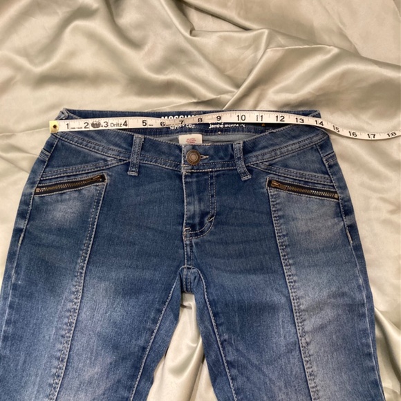 Mossimo Supply Co. Skinny Jambe Moulante Low Rise Blue Jeans Juniors Size 1 VGUC - Picture 10 of 15